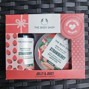 💥$10 ADD ON -The Body Shop Strawberry Body Butter & Shower Gel 2-Piece Gift Set